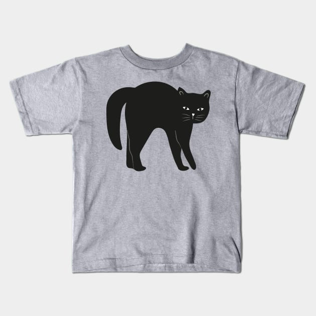 Black cat Kids T-Shirt by grafart